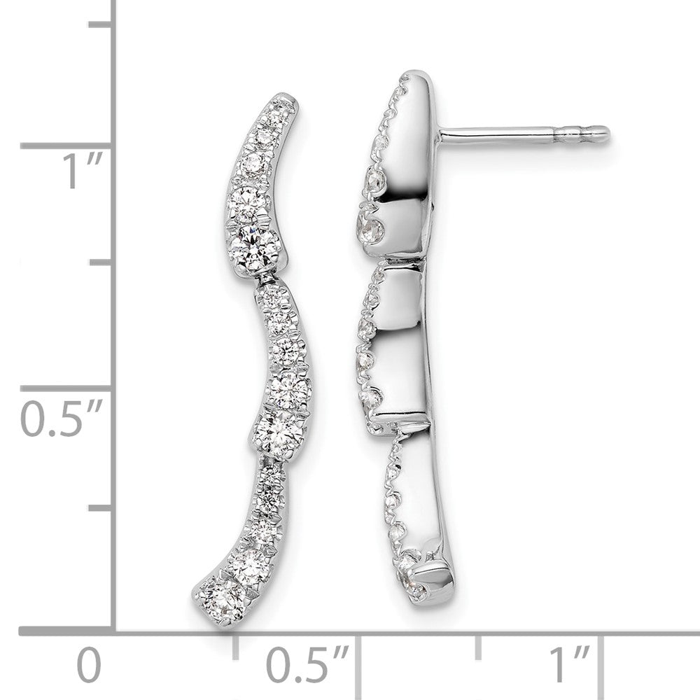 14k White Gold 5/8 Ct. Lab Grown Diamond VS/SI+ G+ Post Dangle Earrings