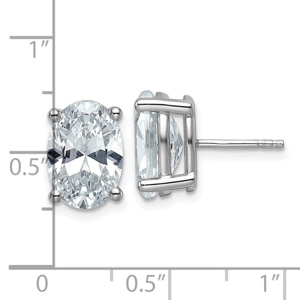 14K White Gold 6 Ctw Lab Grown Diamond Vs+ F+ Oval 4 Prong Heavy Wt. Stud Earrings