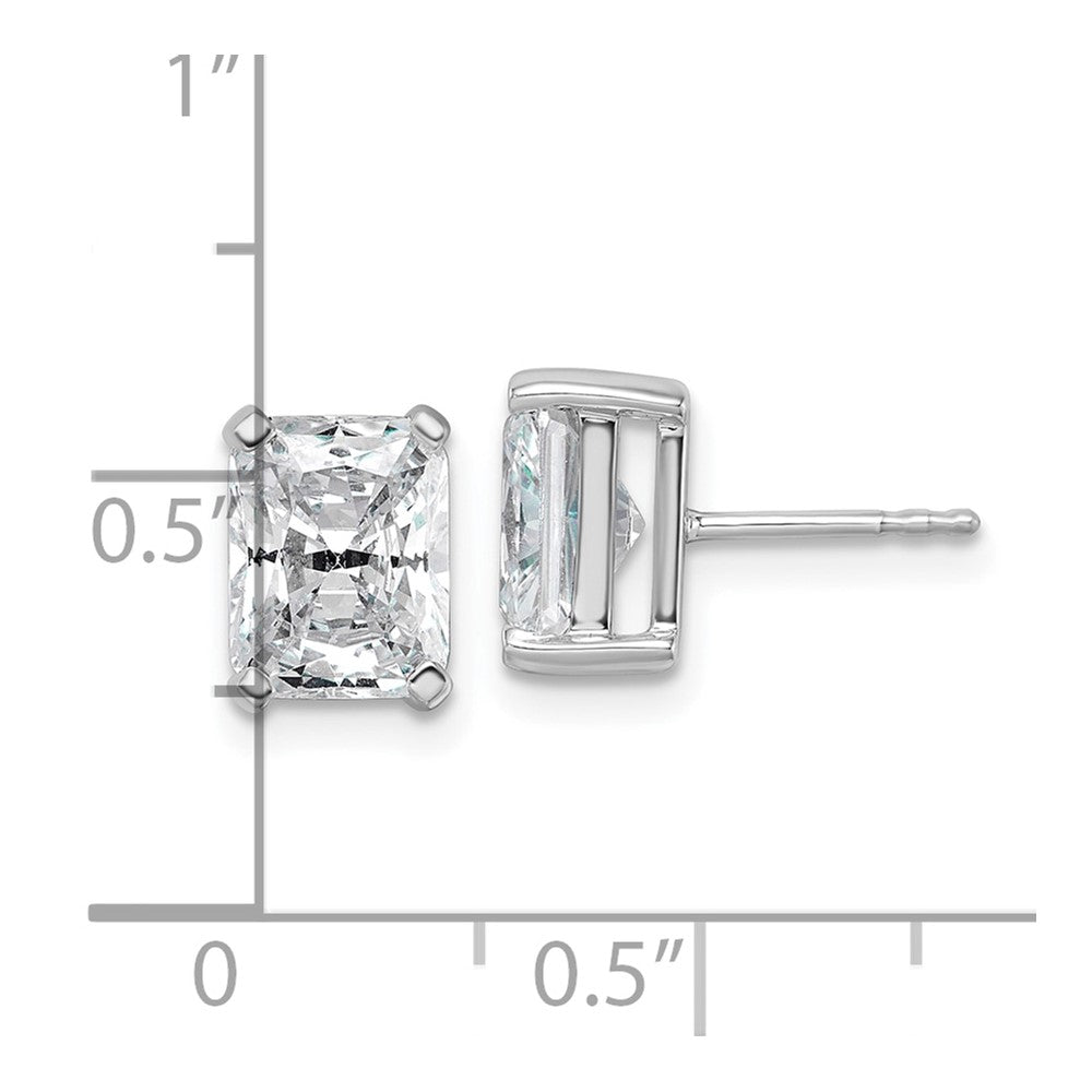 14K White Gold 4 Ctw Lab Grown Diamond Vs+ F+ Radiant Prong Heavy Wt. Stud Earrings