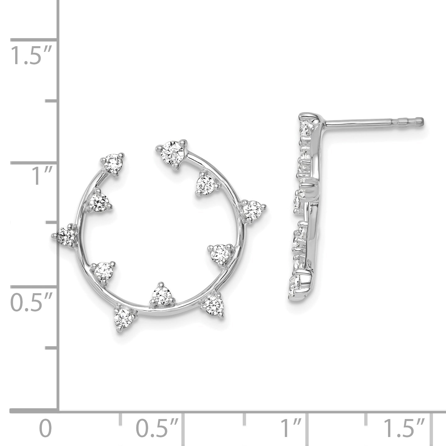 14K White Gold True Origin 1/2 Carat Lab Grown Diamond Vs Def Circular Post Earrings