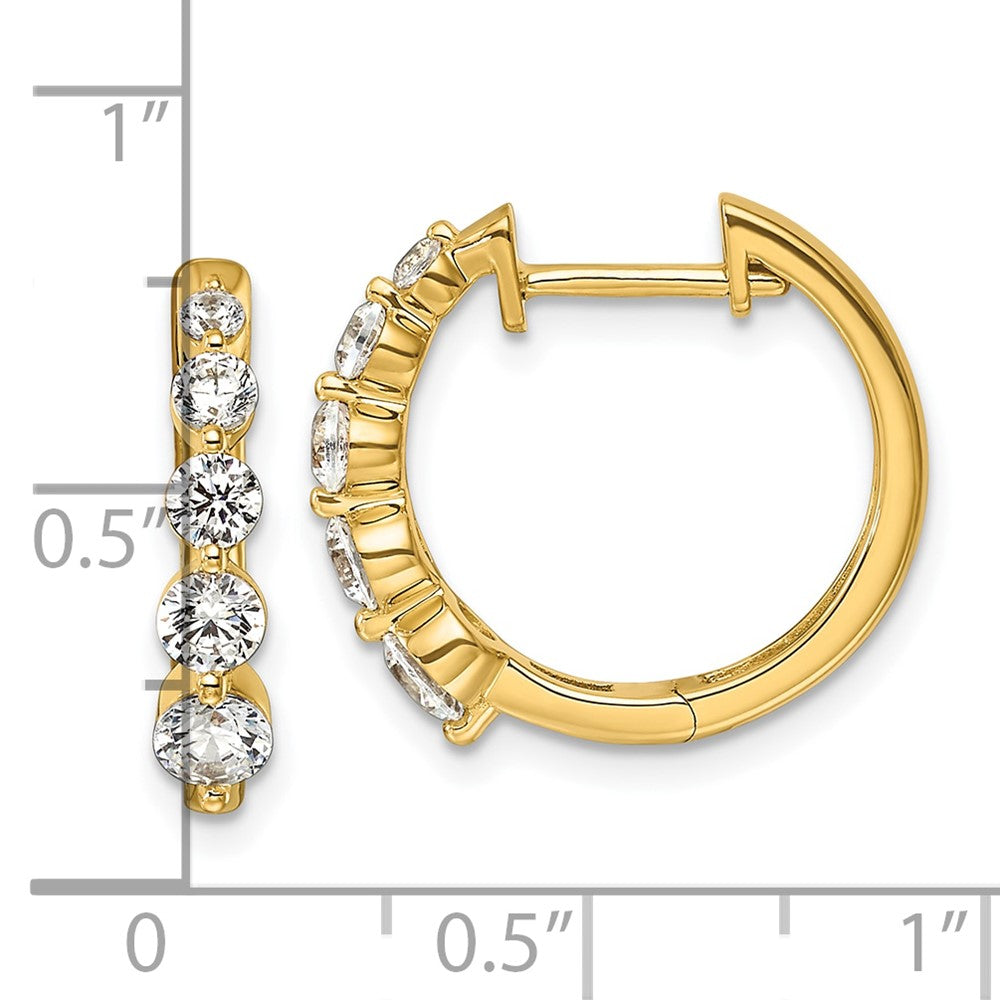14K Yellow Gold True Origin 1 Carat Lab Grown Diamond Vs Def Hinged Hoops