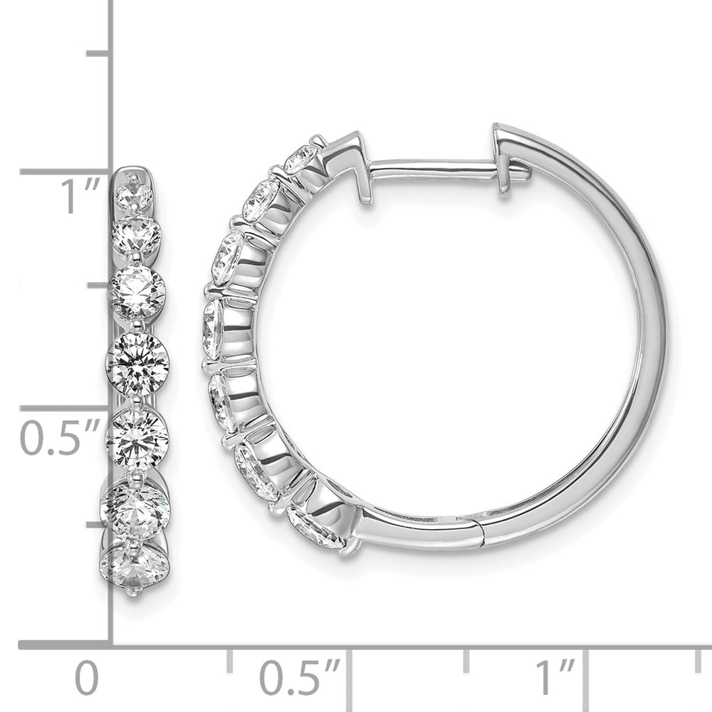 14K White Gold True Origin 1 5/8 Carat Lab Grown Diamond Vs Def Hinged Hoops