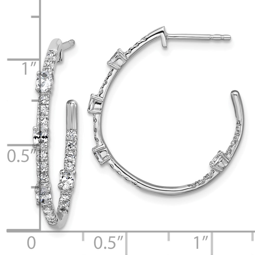 14K White Gold True Origin 3/4 Carat Lab Grown Diamond Vs Def J Hoop Earrings