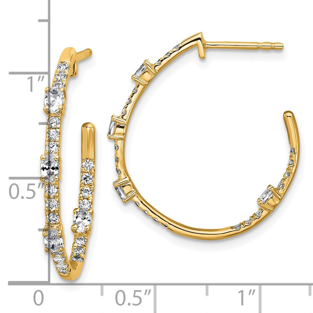 14K Yellow Gold True Origin 3/4 Carat Lab Grown Diamond Vs Def J Hoop Earrings