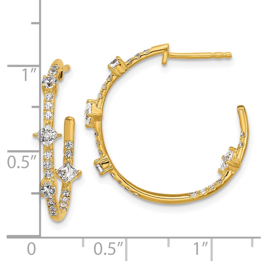 14K Yellow Gold True Origin 1 Carat Lab Grown Diamond Vs Def J Hoop Earrings