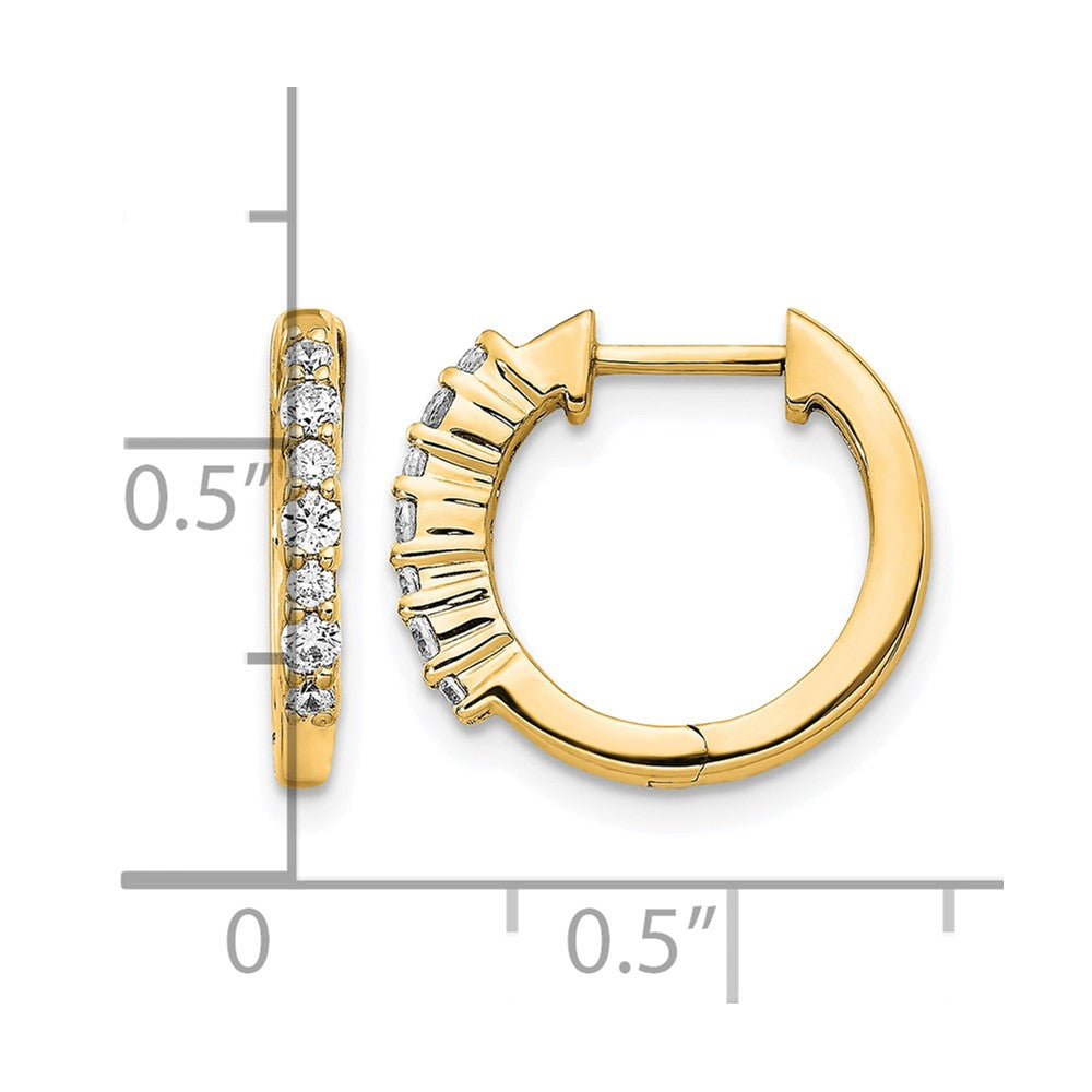 10K Yellow Gold Diamond Hinged Hoop Earrings
