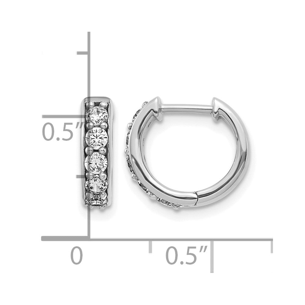 14k White Gold 1/2 Ct. Lab Grown Diamond VS/SI+ G+ Complete Hinged Hoop Earrings