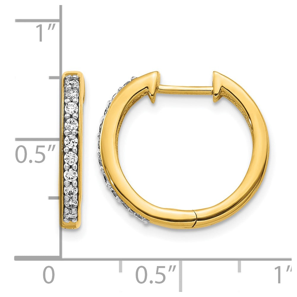 14k Yellow Gold 1/4 Ct. Lab Grown Diamond VS/SI+ G+ Hinged Hoop Earrings