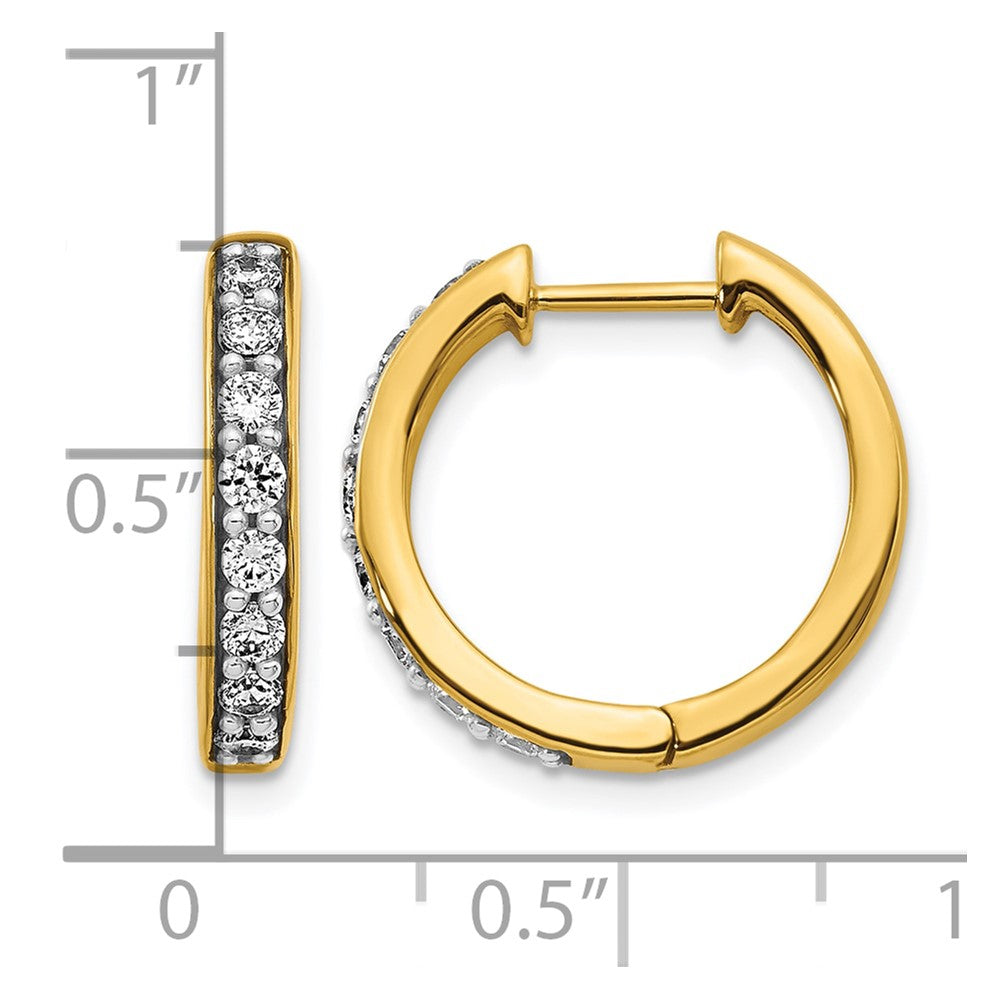 10K Yellow Gold Diamond Hinged Hoop Earrings