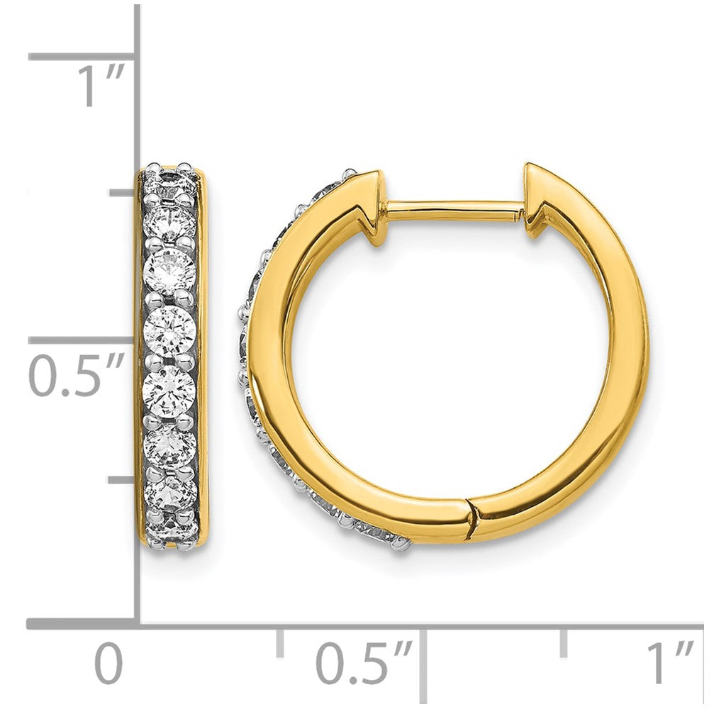 10K Yellow Gold Diamond Hinged Hoop Earrings