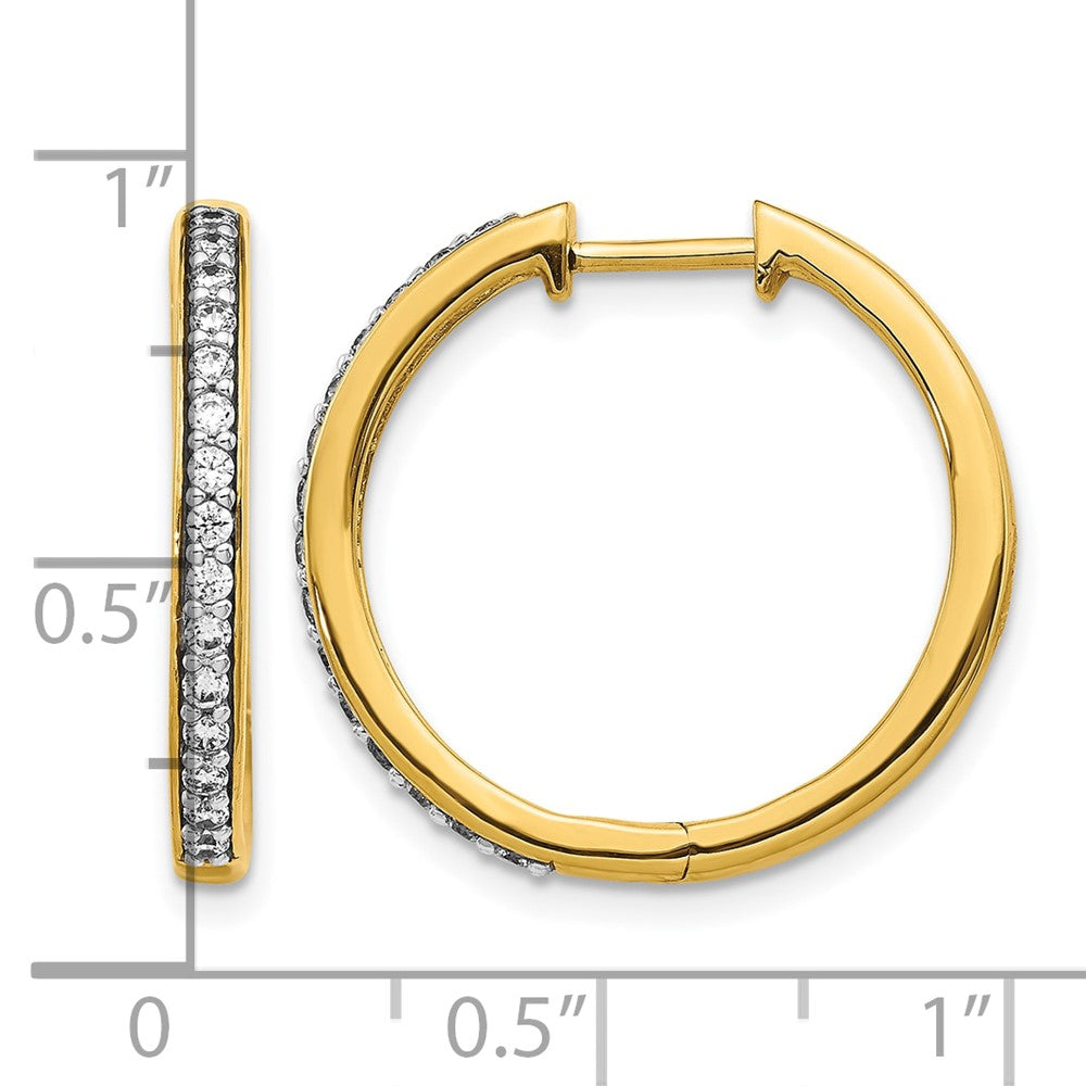 14k Yellow Gold 1/3 Ct. Lab Grown Diamond VS/SI+ G+ Hinged Hoop Earrings