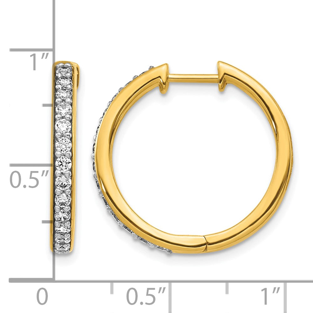 10K Yellow Gold Diamond Hinged Hoop Earrings