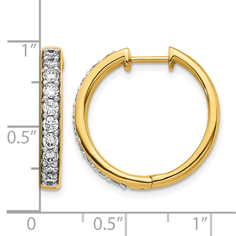 10K Yellow Gold Diamond Hinged Hoop Earrings