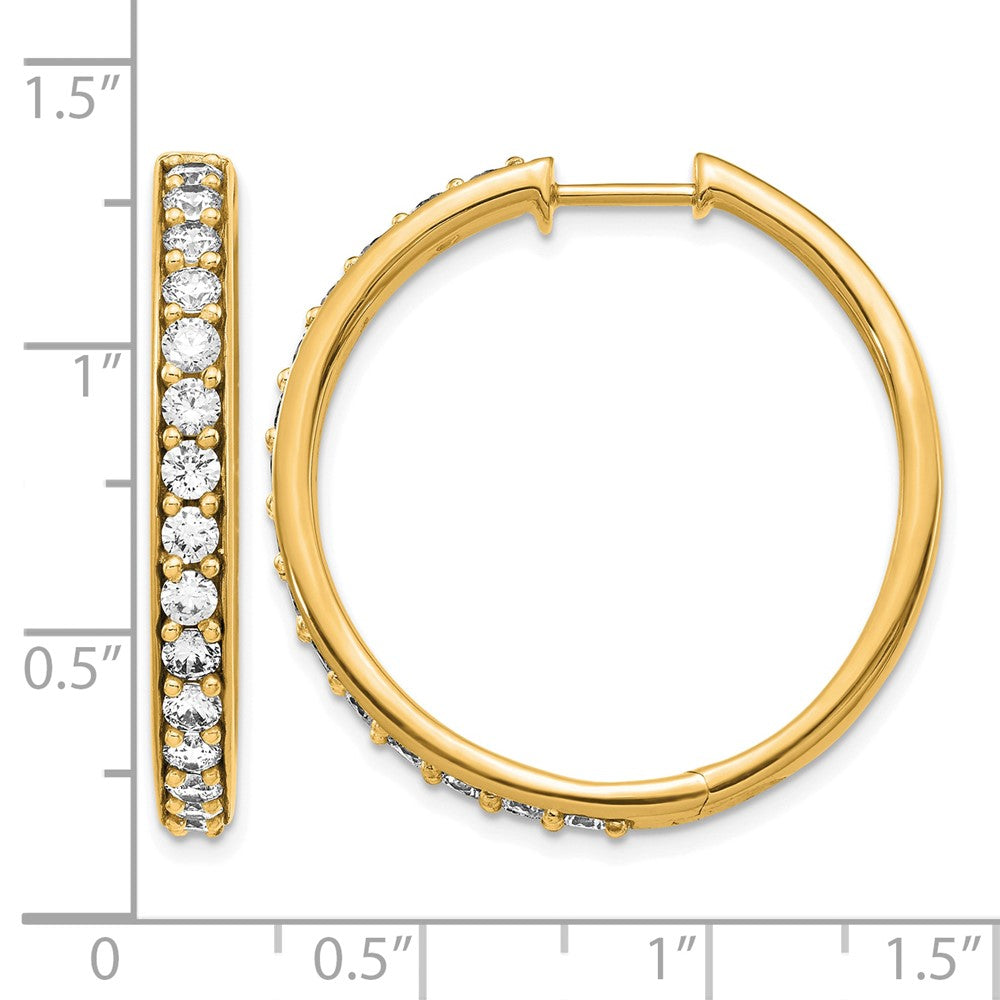 14k Yellow Gold Lab Grown Diamond VS/SI FGH Hinged Hoop Earrings