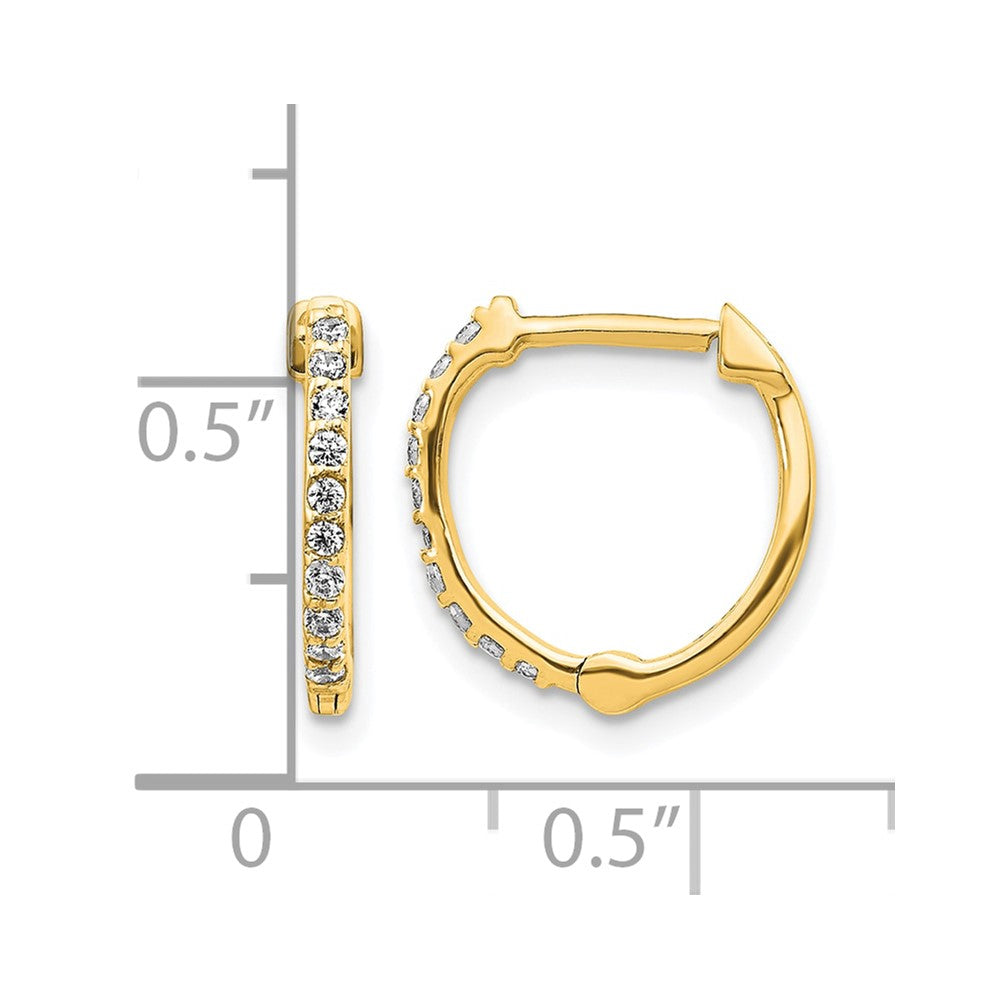 10K Yellow Gold Diamond Hinged Hoop Earrings