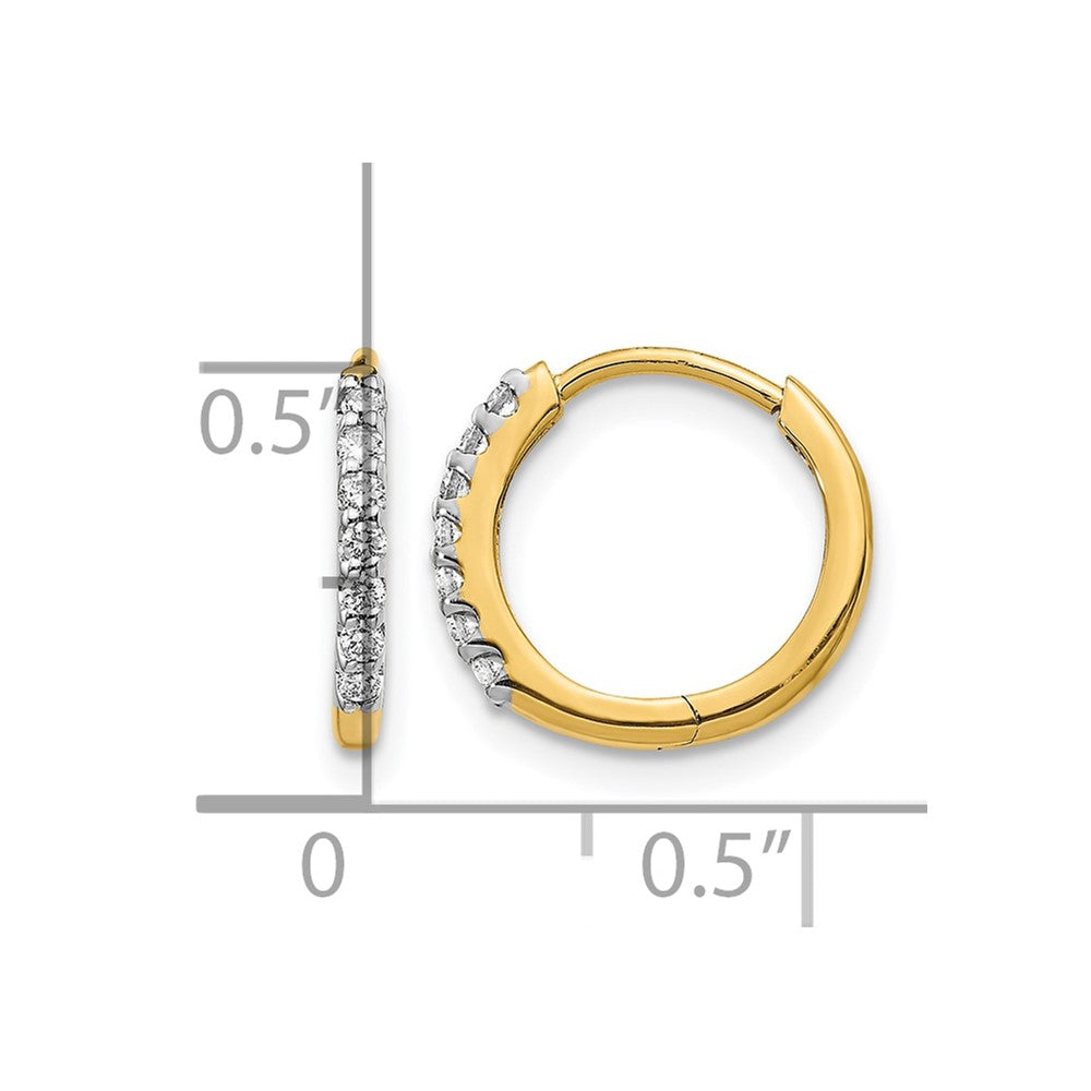 10K Yellow Gold Diamond Hinged Hoop Earrings