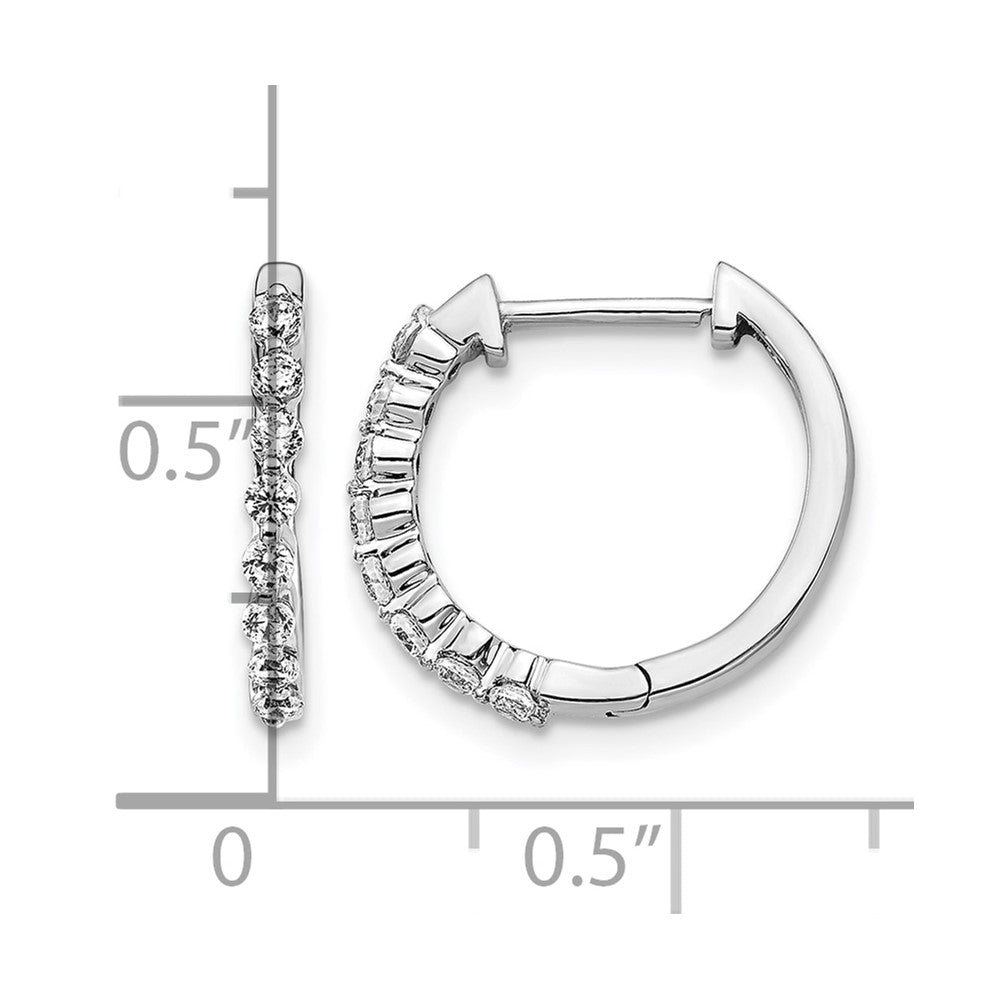 14k White Gold 1/3 Ct. Lab Grown Diamond VS/SI+ G+ Complete Hinged Hoop Earrings