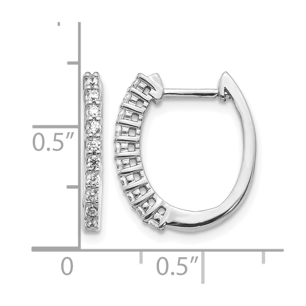 14k White Gold 1/3 Ct. Lab Grown Diamond VS/SI+ G+ Hinged Hoop Earrings