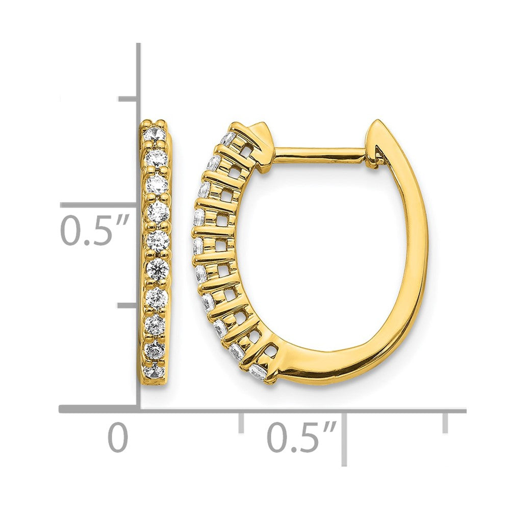 14k Yellow Gold 1/3 Ct. Lab Grown Diamond VS/SI+ G+ Hinged Hoop Earrings