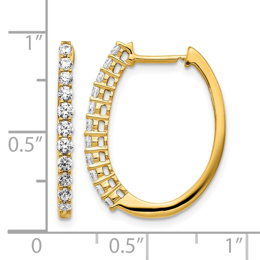 14k Yellow Gold 3/4 Ct. Lab Grown Diamond VS/SI+ G+ Hinged Hoop Earrings