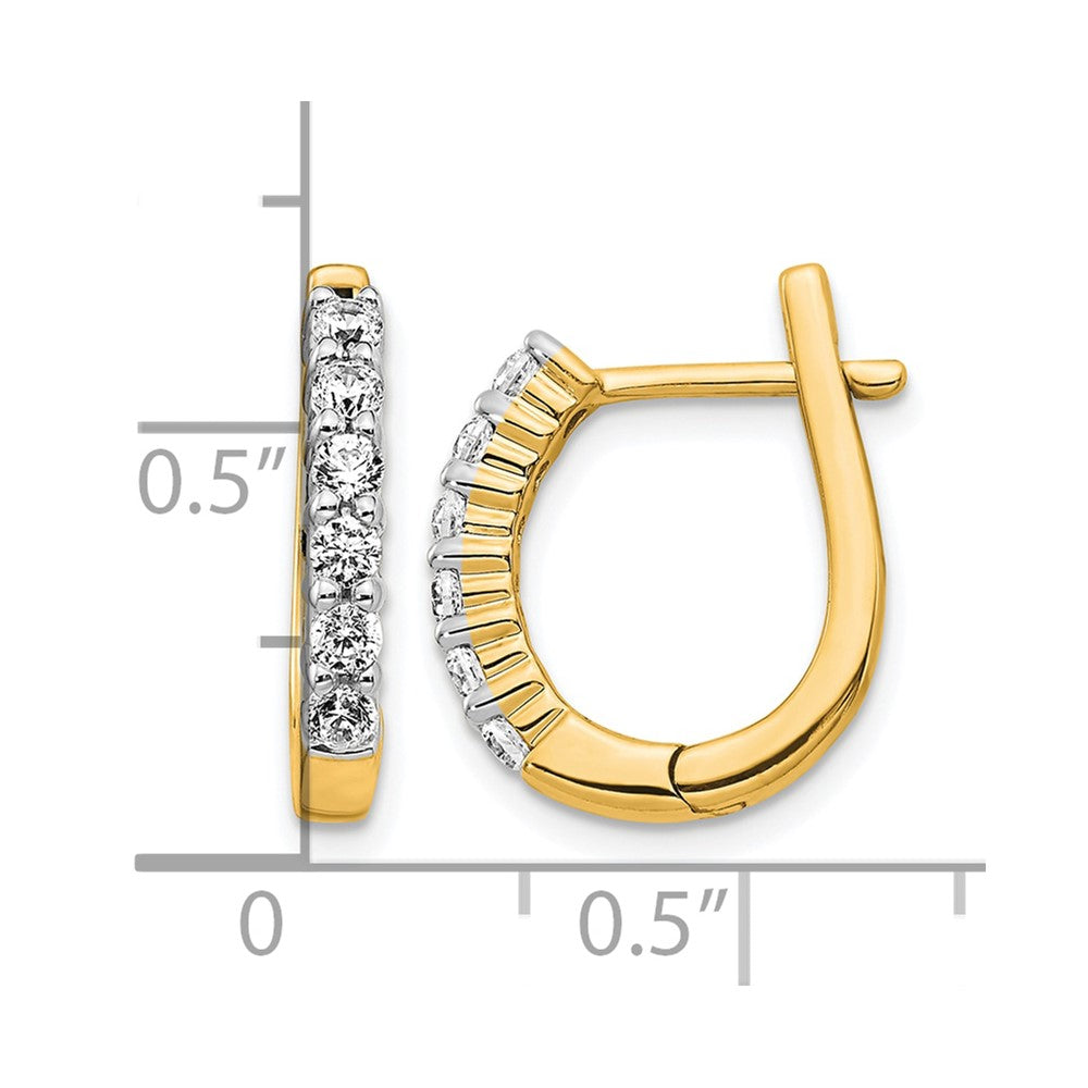 14k Yellow Gold 1/2 Ct. Lab Grown Diamond VS/SI+ G+ Hinged Hoop Earrings