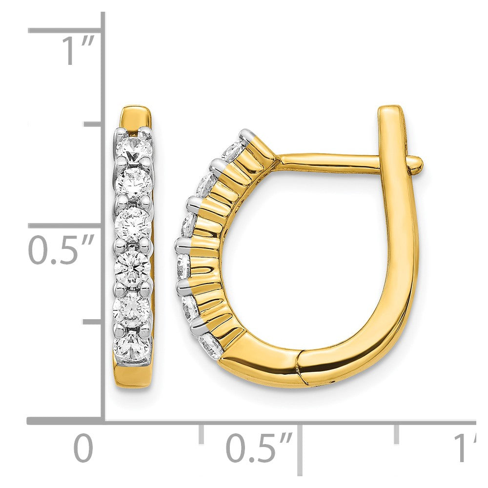14k Yellow Gold 3/4 Ct. Lab Grown Diamond VS/SI+ G+ Hinged Hoop Earrings