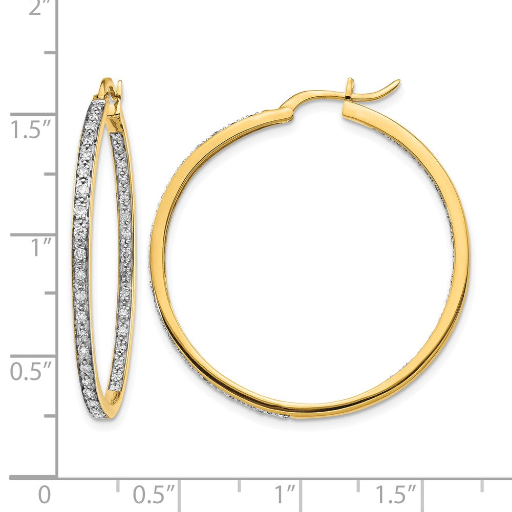 14k Yellow Gold 5/8 Ct. Lab Grown Diamond VS/SI+ G+ Complete In and Out Hoop Earrings
