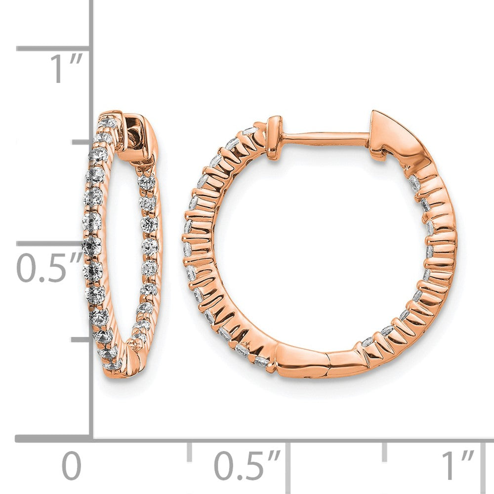 14k Rose Gold 1/2 Ct. Lab Grown Diamond VS/SI+ G+ Complete In and Out Hoop Earrings