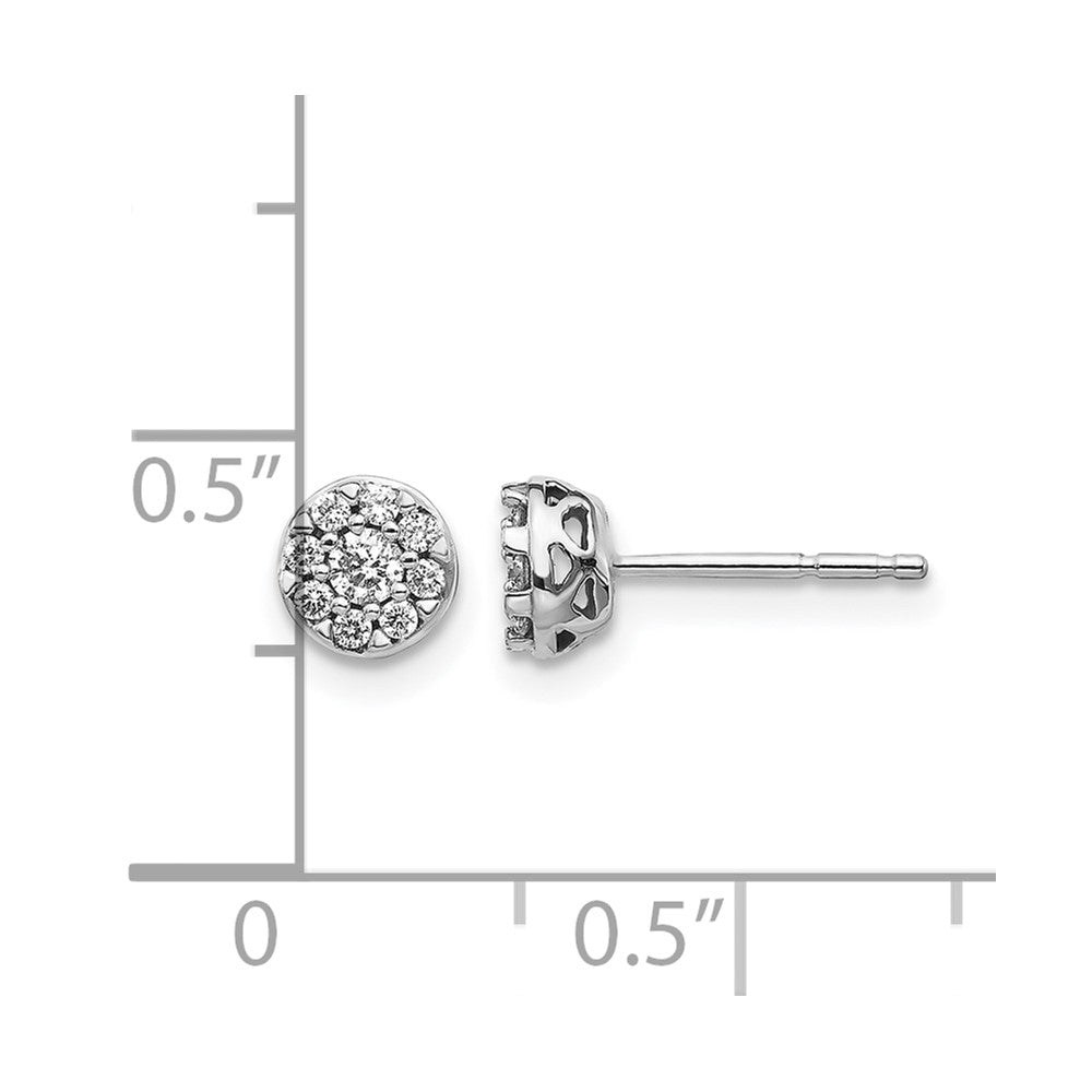 14k White Gold 1/5 Ct. Lab Grown Diamond VS/SI+ G+ Cluster Post Earrings