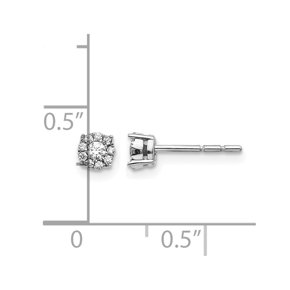10K White Gold Diamond Cluster Post Earrings