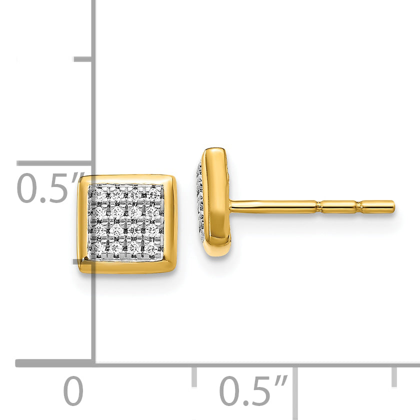 10K Yellow Gold Diamond Post Earrings