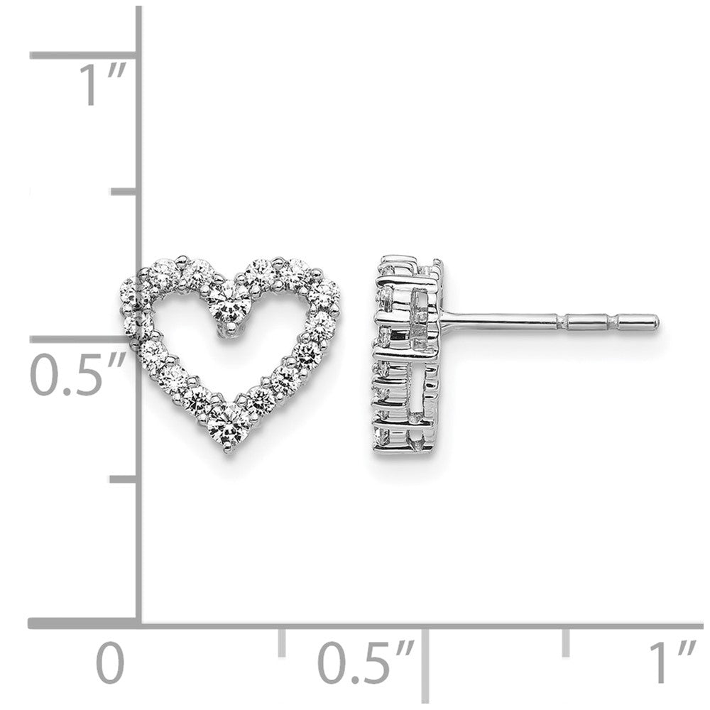 14k White Gold 1/2 Ct. Lab Grown Diamond VS/SI+ G+ Heart Post Earrings