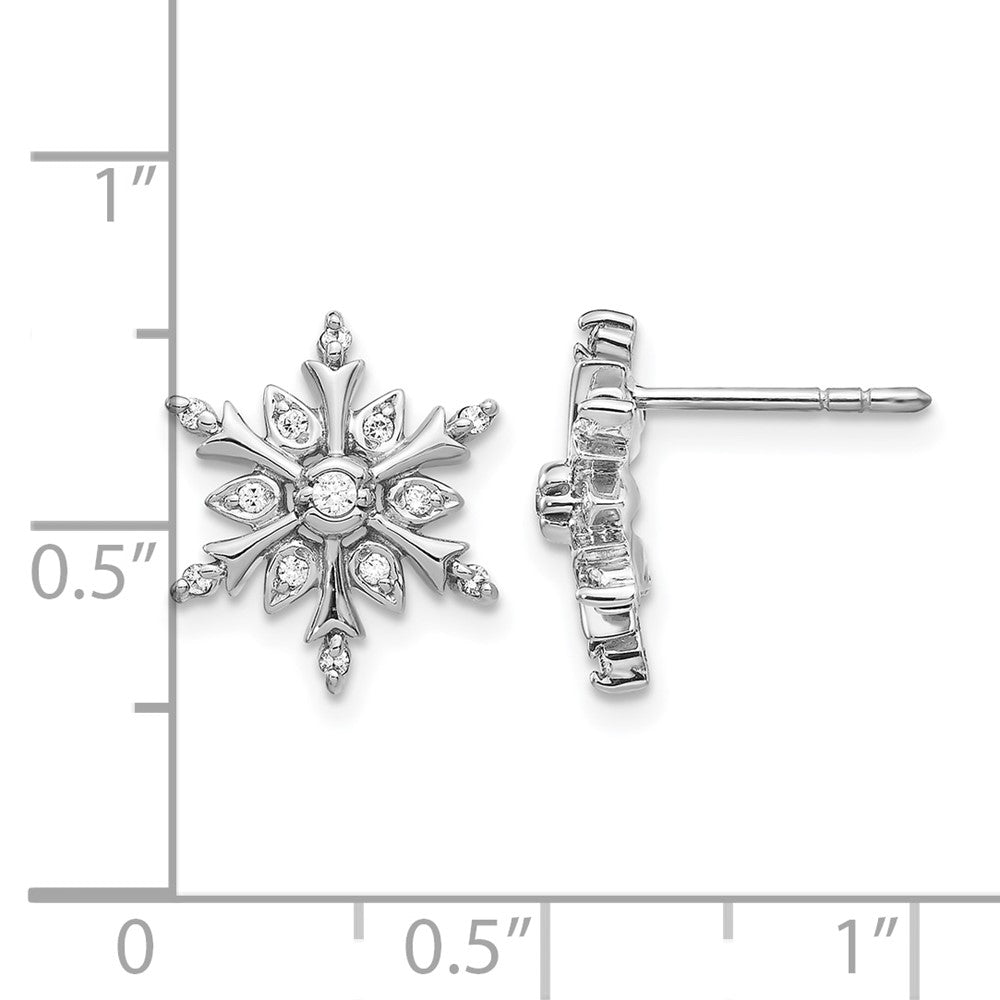 14k White Gold 1/6 Ct. Lab Grown Diamond VS/SI+ G+ Snowflake Post Earrings