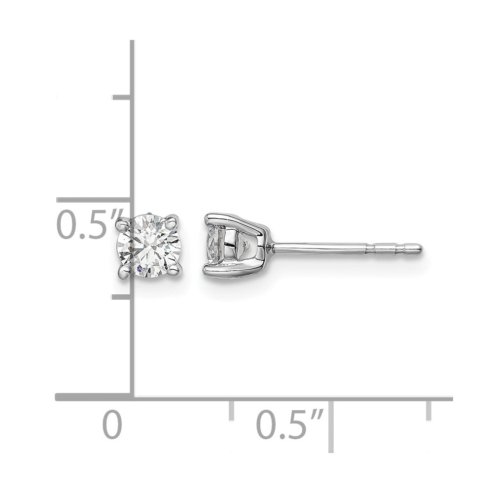 14k White Gold 1/2 Ct. Lab Grown Diamond VS/SI+ G+ Post Earrings