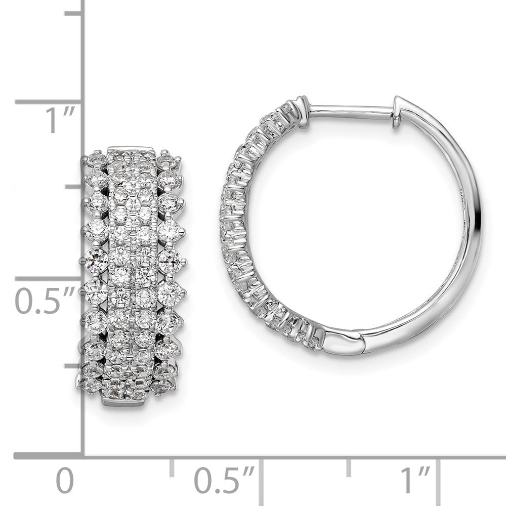 14k White Gold 1 1/2 Ct. Lab Grown Diamond VS/SI+ G+ Hinged Hoop Earrings