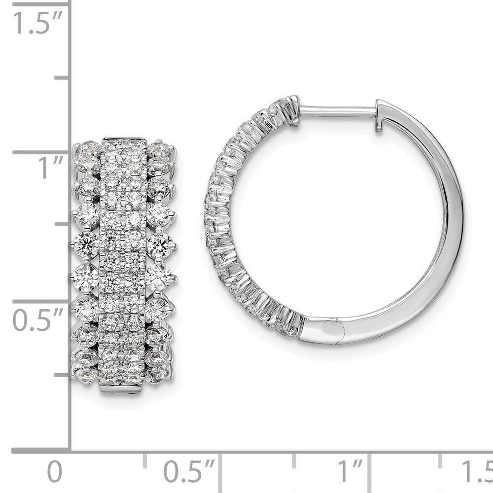 14k White Gold 2 1/2 Ct. Lab Grown Diamond VS/SI+ G+ Complete Hinged Hoop Earrings