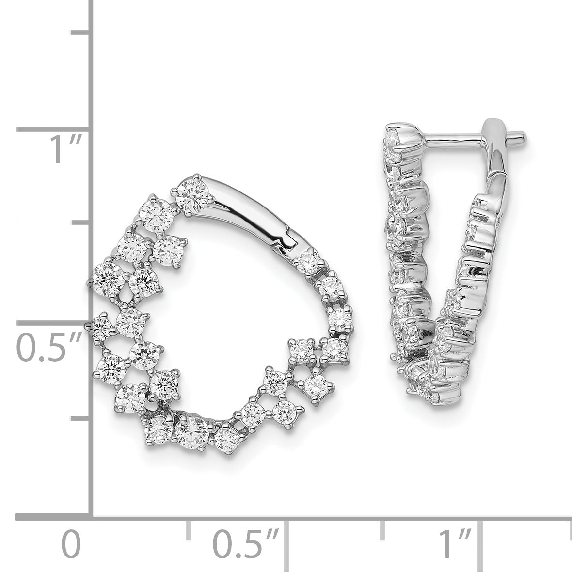 14K White Gold True Origin 1 1/2 Carat Lab Grown Diamond Vs Def Fancy Hoop Earrings