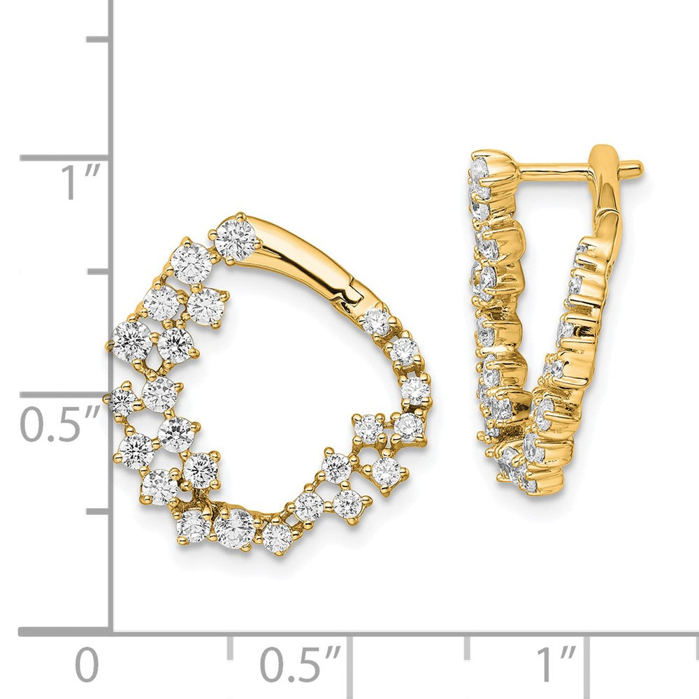 14K Yellow Gold True Origin 1 1/2 Carat Lab Grown Diamond Vs Def Fancy Hoop Earrings