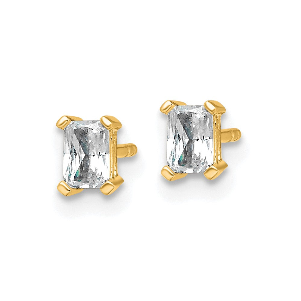 14K Yellow Gold 1/2 Ctw Lab Grown Diamond Vs+ F+ Radiant 4 Prong Heavy Wt. Stud Earrings
