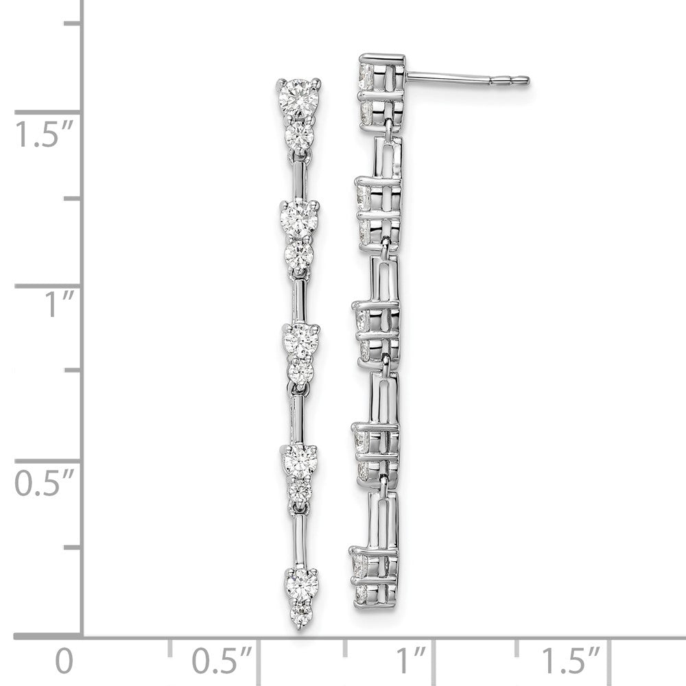 14k White Gold 1 Ct. Lab Grown Diamond VS/SI+ G+ Complete Dangle Post Earrings