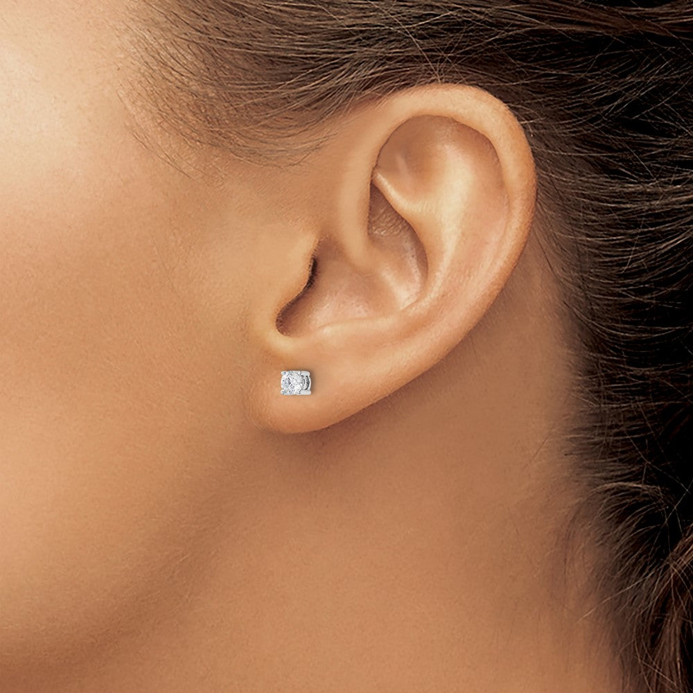 14k White Gold 1/2 Ct. Lab Grown Diamond VS/SI+ G+ Complete Stud Post Earrings