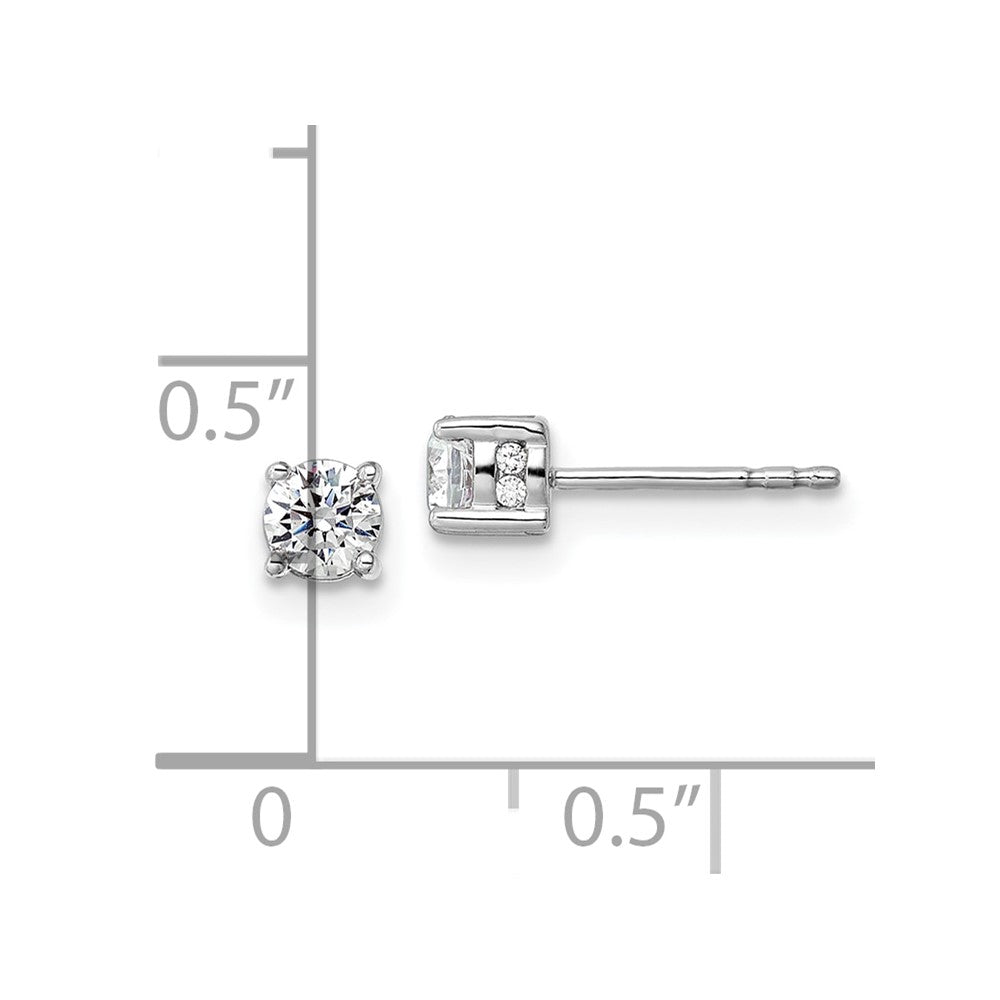 14k White Gold 1/2 Ct. Lab Grown Diamond VS/SI+ G+ Complete Stud Post Earrings