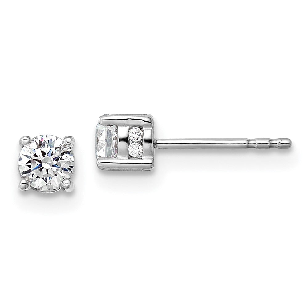 14k White Gold 1/2 Ct. Lab Grown Diamond VS/SI+ G+ Complete Stud Post Earrings
