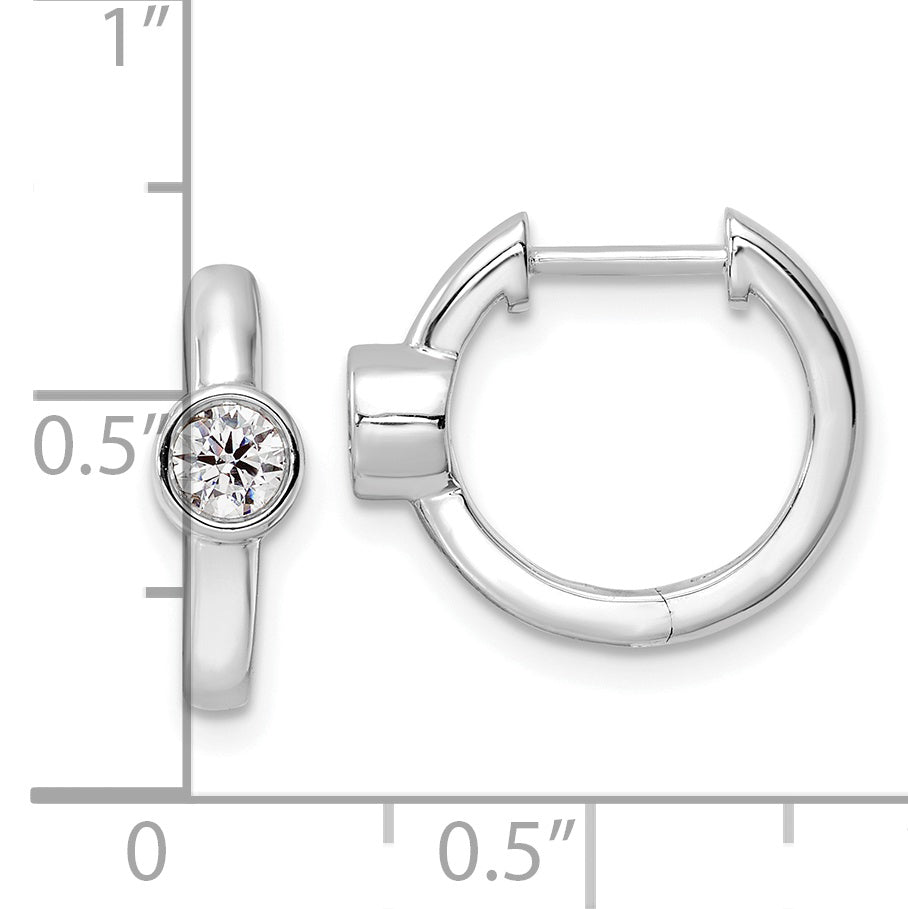 14K White Gold True Origin 1/3 Carat Lab Grown Diamond Vs Def Hinged Hoop Earrings