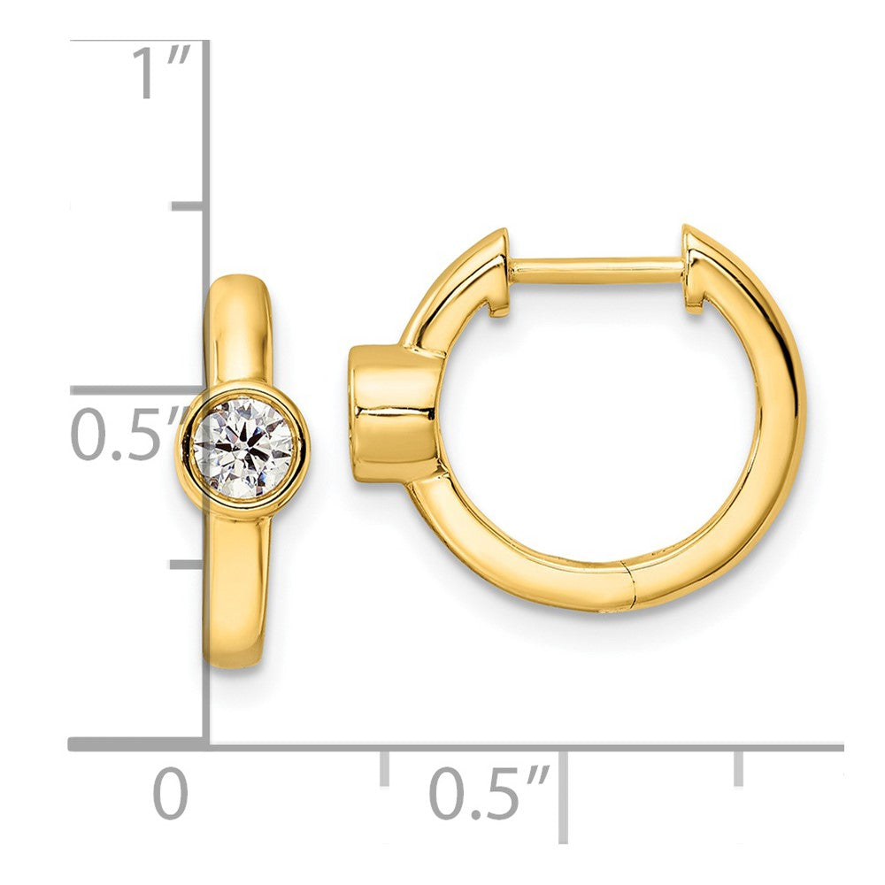 14K Yellow Gold True Origin 1/3 Carat Lab Grown Diamond Vs Def Hinged Hoop Earrings