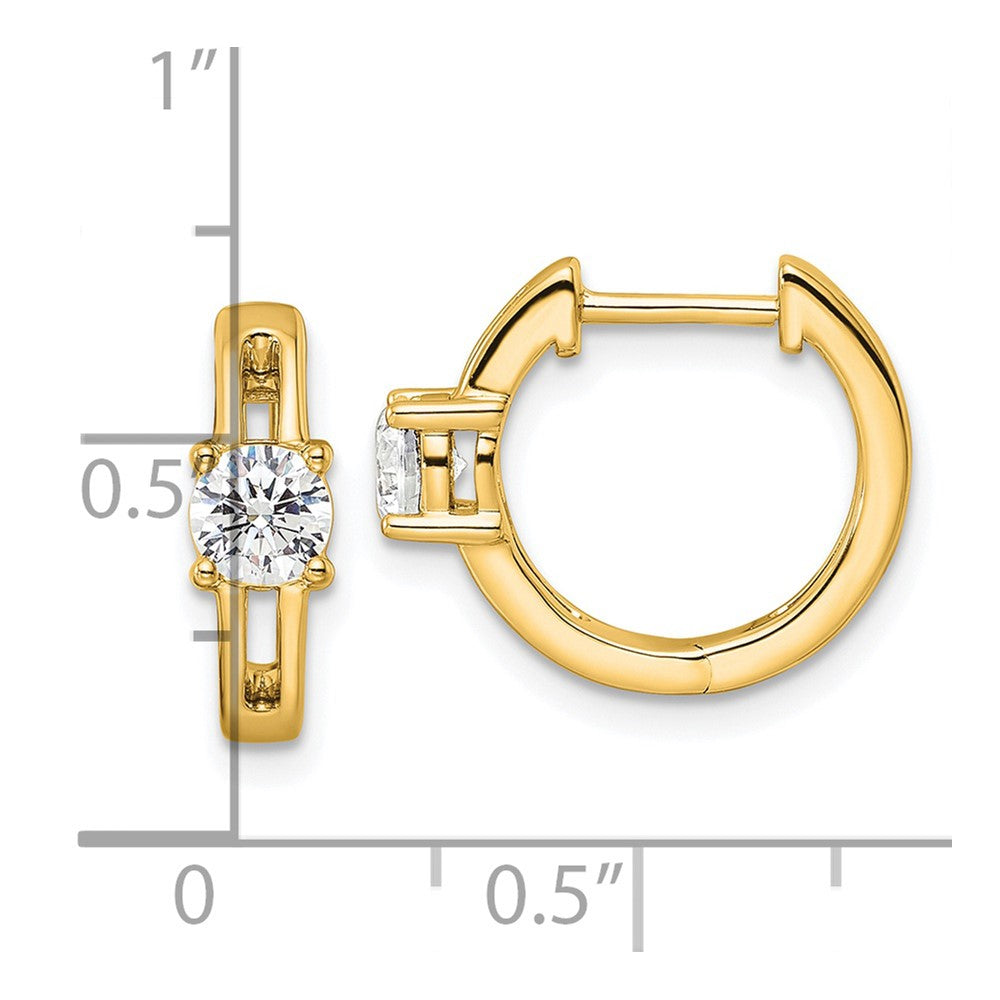 14K Yellow Gold True Origin 5/8 Carat Lab Grown Diamond Vs Def Hinged Hoop Earrings