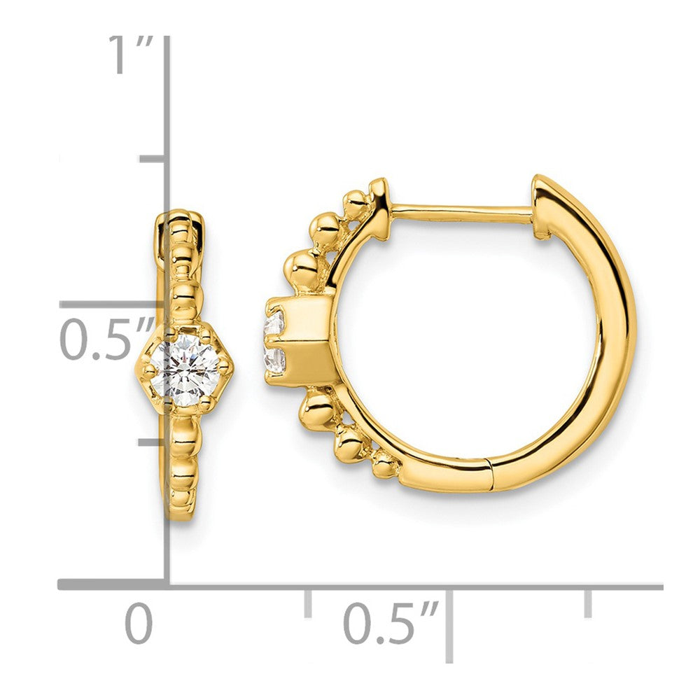 14K Yellow Gold True Origin 5/8 Carat Lab Grown Diamond Vs Def Hinged Hoop Earrings