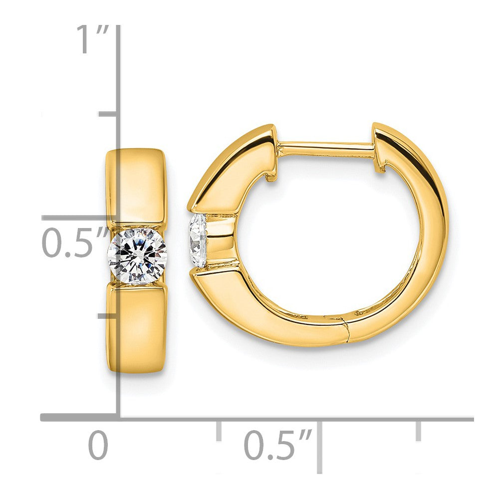 14K Yellow Gold True Origin 1/4 Carat Lab Grown Diamond Vs Def Hinged Hoop Earrings