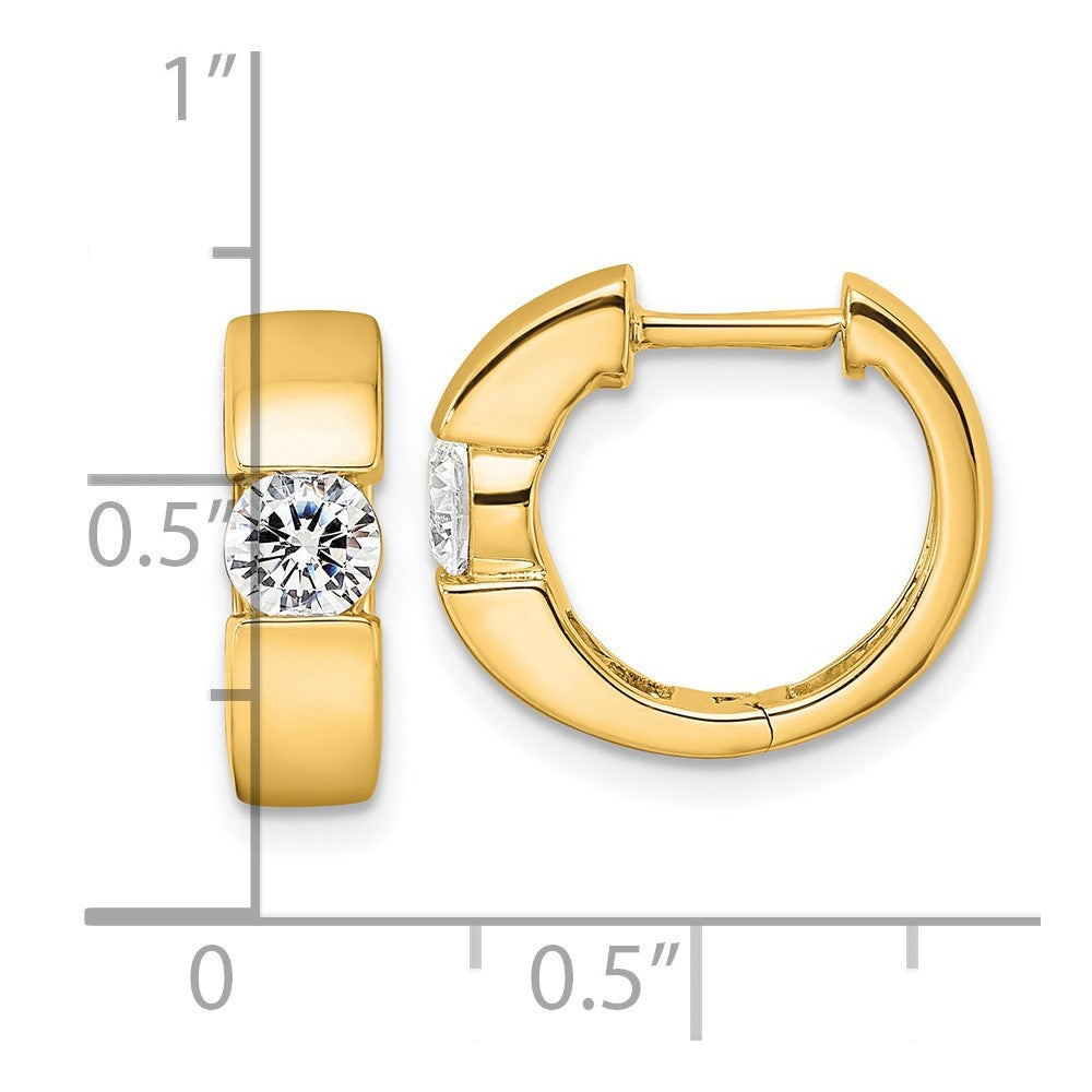 14K Yellow Gold True Origin 1/3 Carat Lab Grown Diamond Vs Def Hinged Hoop Earrings
