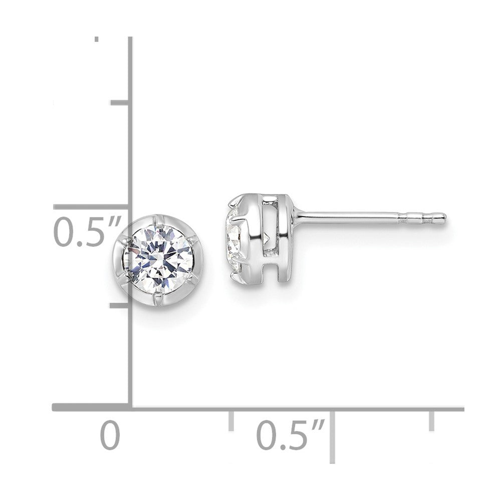 14K White Gold True Origin 5/8 Carat Lab Grown Diamond Vs Def Solitaire Post Earrings